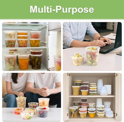 60 Sets Deli Containers with Lids 16 oz, Leak-Proof & BPA Free Airtight Takeout