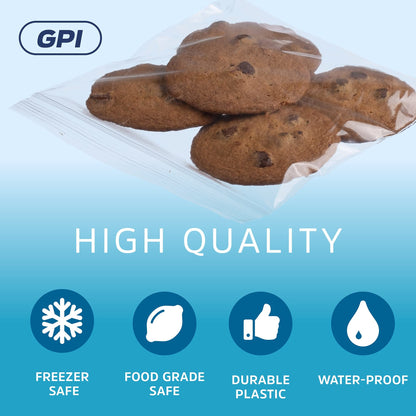 5" x 5" Zip Bags - 200 Count, Small, Clear Plastic Reclosable Zipper Poly Baggies, 2 Mil, with Resealable Zip Top Lock for Packaging Food Storage, Snacks, Candy, Office Supplies & More.