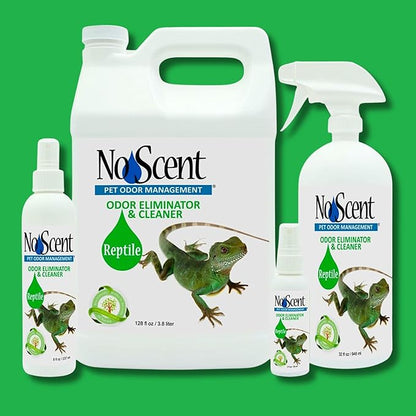 No Scent Reptile Tank Cleaner Spray & Pet Odor Management for Bearded Dragon, Turtle, Lizard Terrarium Freshener (32 Fl Oz / 946 mL)