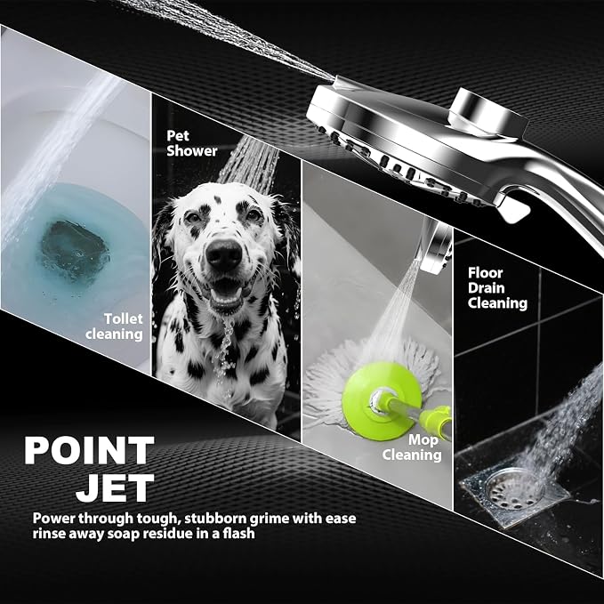 Rain Shower Head with filtered Handheld High Pressure rainfall Shower Heads with Handheld Spray Combo Adjustable one-piece stand daul shower head Built-in Magnetic Docking and Power Jets
