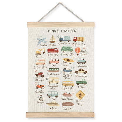 Supwhd Classroom Wall Decor, Vehicle Alphabet Wall Art Poster, Alphabet ABC Educational Poster Wall Art for Toddler Kids Room Playroom Classroom Preschool Decor, 12x16