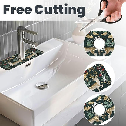 Christmas Kitchen sink faucet pad, strong water absorption, anti slip, very
