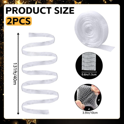 HFYZZ 2 Rolls Graduation Candy Lei Making Kit - 262 FT Candy Lei Netting Tubing with 6 Rolls Colorful Ribbons, Clear Candy Lei Making Kit for DIY Graduation Wreaths Packing Snacks