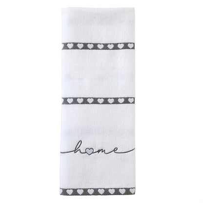 SKL Home Heart in Home 100% Cotton Embroidered 2pc Hand Towel Set, Decorative