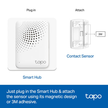 Tapo Door Sensor Starter KIT, Matter Compatible, 3X Smart Door Window Contact Sensor and 1x Smart Hub with Built-in Chime, Smart Automation, Real-Time Notification, T31 KIT
