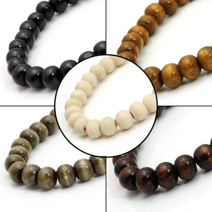 MILAKOO 5Pcs Black Hematite Cross Charms Wooden Bracelets for Unisex Prayer Meditaion Mala Beads