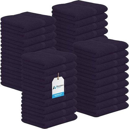 Avalon Towels Cotton Washcloths – Size 12x12 Inches, 100% Ring Spun Cotton
