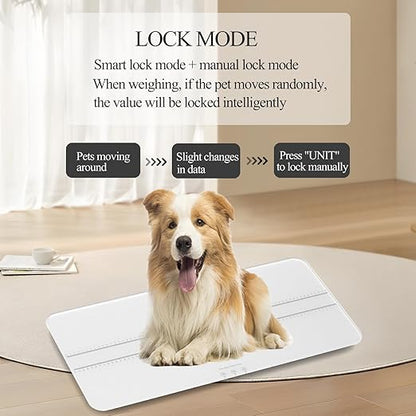 Digital Pet Scale Measuring Range 0.45lbs-220lbs Digital Pet Scale for Small-Medium Dogs/Large Cat Dog Scale is not Suitable for Large Dogs (White)