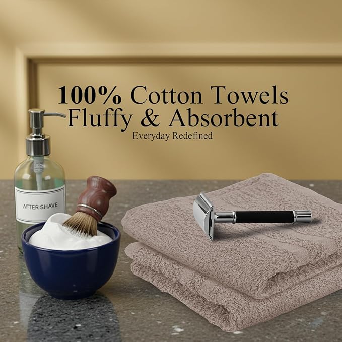24 Pack Sand Hand Towel 100% Cotton Spa Towel – 16x26 inches Highly Absorbable