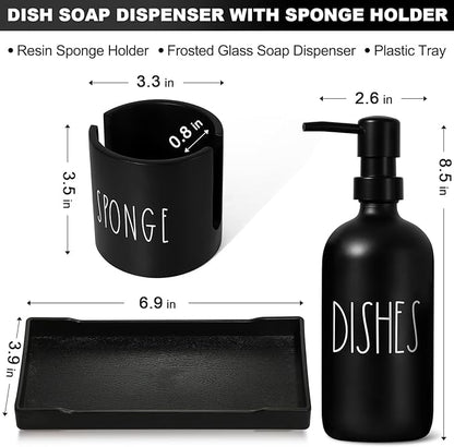 Dish Soap Dispenser for Kitchen, Glass Dish Soap Dispenser