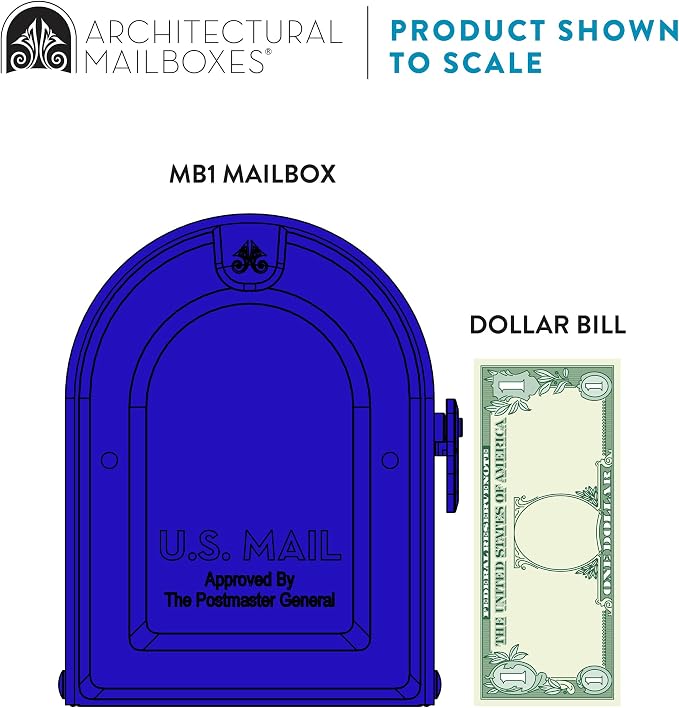Architectural Mailboxes 7600BE MB1 Mailbox, Medium, Blue