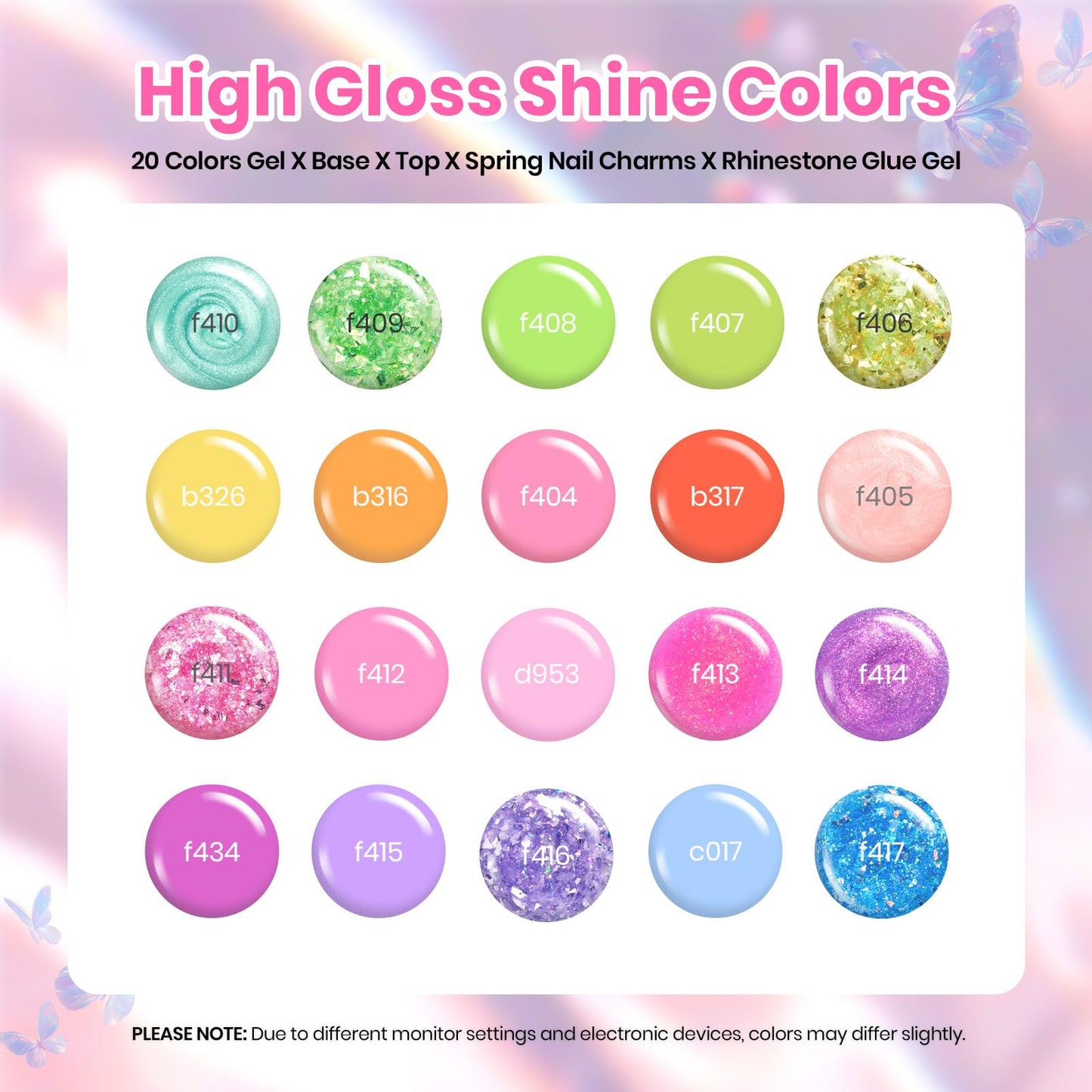 Beetles Cat Eye Gel Polish Set - 24Pcs 20 Colors Glitter Dark Color Changing Gel Nail Polish Kit with Base Gel Glossy Matte Top Coat Soak off UV DIY Nail Art Salon Ombre Black Nails Gift