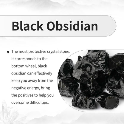 TUMBEELLUWA 10 Pcs Natural Crystal Flower Shaped Beads for Jewelry Making 5 mm, Black Obsidian Large Hole Beads for Crafts Macrame Hair Braids