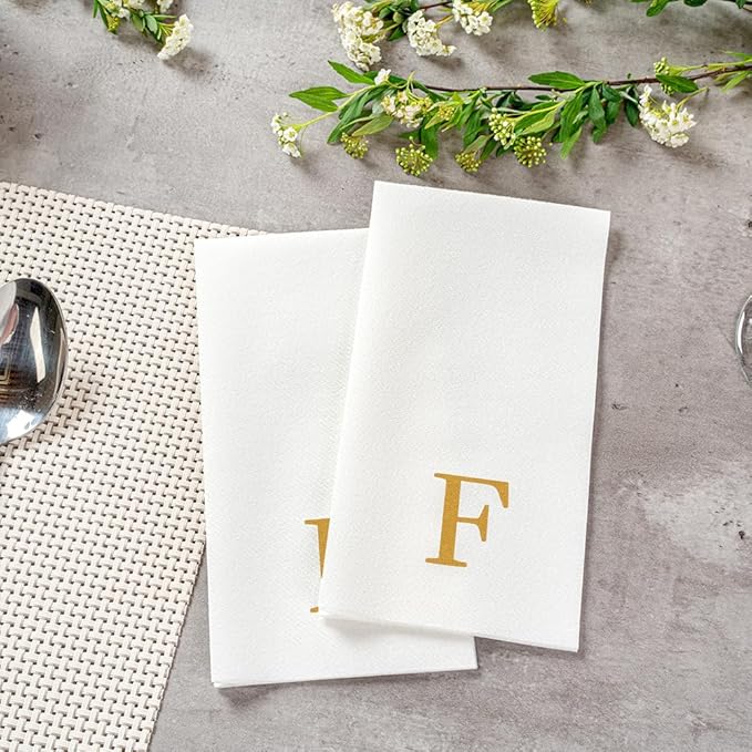 Luxenap 15.8 X 7.9 Inch Linen-Feel Guest Towels, 2000 Lettered Hand Towels