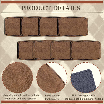 Bestlabel 60PCS Blank Hat Patches Laserable Square Rustic Leatherette Patch Adhesive Faux Leather Patches Blanks for Hats Fabric Custom Repair Sew Laser, 3*2 Inch