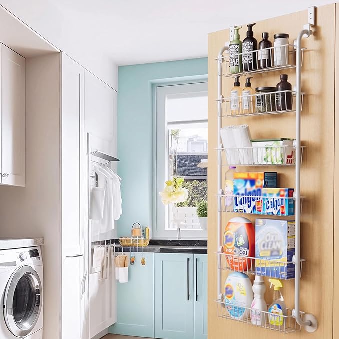Delamu Over the Door Pantry Organizer, 6-Tier Pantry Organizers and Storage