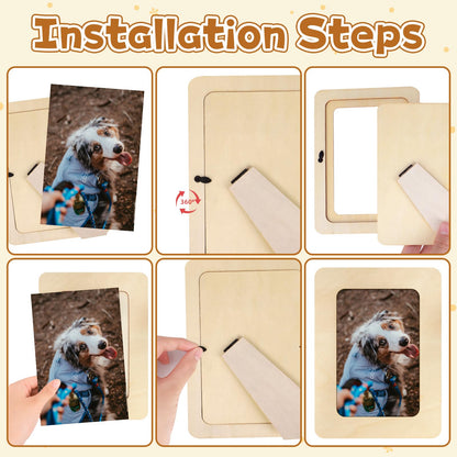 VOKOY 50 Pack Wooden Picture Frames for Crafts, DIY Wood Craft Picture Frames Bulk for 4" x 6" Photos,Unfinished Standing Photo Frames DIY Crafts Wood Decorate for Father's Day Birthday Party Gifts