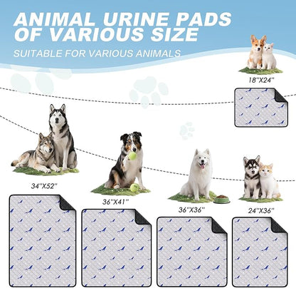 Washable Pee Pads for Dogs, 2 Pack Puppy Pads, Super Absorbent & Leakproof with Anti-Slip Bottom for Dog Training, Crates, Car, Pet Pee Pads, and Furniture Protection, 36"x36"