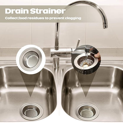 Retisee 2 Pcs Sink Strainer Stainless Steel Kitchen Sink Drain Strainer Basket
