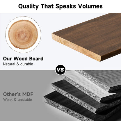 NestNeat Dual Monitor Stand, 35.4 Inch Monitor Stand Riser for 2 Monitors, 2 Tiers Wood Desk Shelf with Storage, Desktop Organizer Stand for Computer, Laptop, Printer, TV