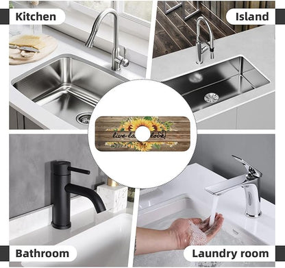 Sunflower On Board Rustic Yellow Summer Fall Live Laugh Love Kitchen Sink