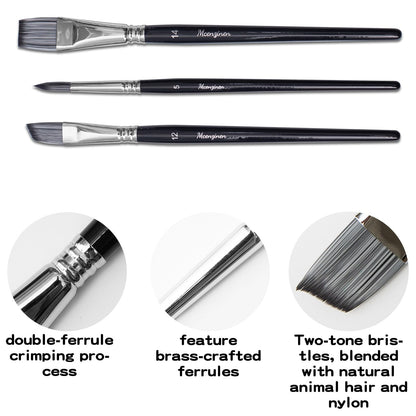Mcenzinen 20 Pcs Paint Brushes, Professional Acrylic Paint Brush Set Artists Complete Range of Sizes with Palette Knife & Canvas Bag for Acrylic, Oil, Watercolor, Gouache