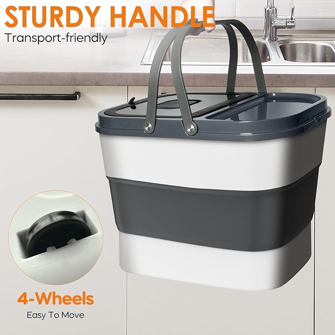 35lbs Dog Food Storage Container, Collapsible Dog Food Container, Airtight Pet