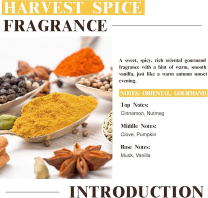 EUQEE Harvest Spice Fragrance Oil, Premium Fragrance Essential Oils for Soap Candle Making, Diffusers, DIY Bath Bombs - 2.02 Fl oz/ 60ml