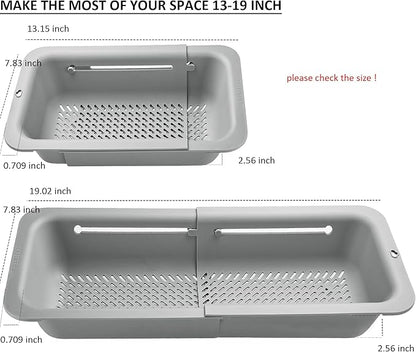 LASSHSWA Collapsible Colander for Kitchen, Over the Sink Strainer Basket for