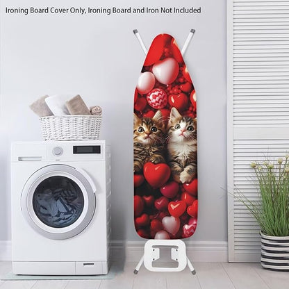 Hearts Cat Ironing Board Cover Heavy Duty Thick Padding Iron Board Covers