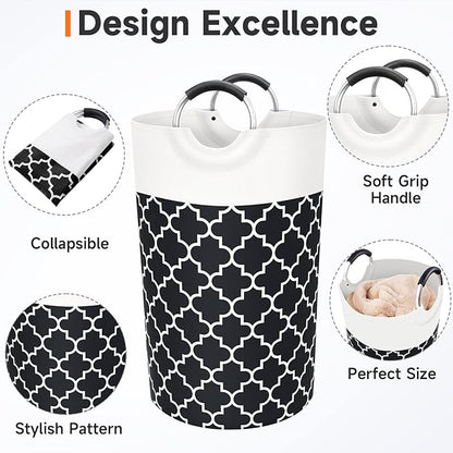 Large Laundry Hampe Basket Washing Bin Clothes Bag Collapsible Tall