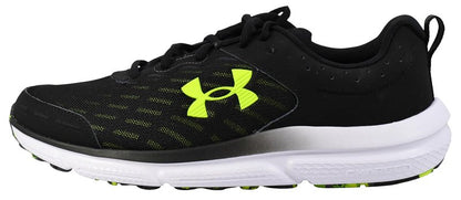 Under Armour Men's Charged Assert 10 Shoes, (004) Black/Black/High Vis Yellow, 11.5 X-Wide