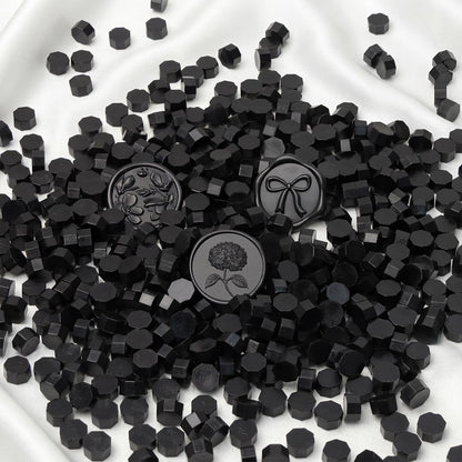 UNIQOOO 540 Pcs Black Sealing Wax Beads Nuggets for Wax Seal Stamp, Great for Embellishment of Card Envelope, Wedding Invitation, Wine Package, Gift Wrapping