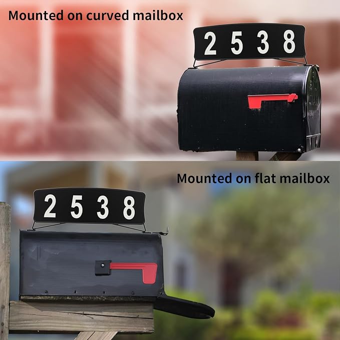 Metal Mailbox Numbers, Double sided House Numbers plaque for Outside, Waterproof, Horizontal & Vertical Mounted Address Sign for Street Yard Home(metal)