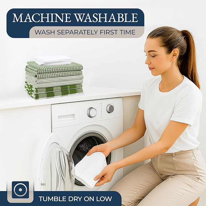 LANE LINEN Dish Towel and Dishcloth Set