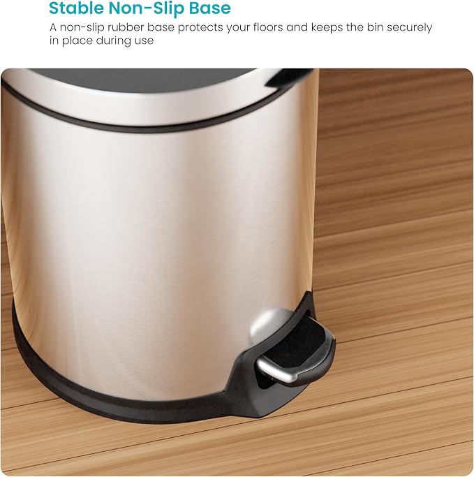 Home Zone Living 1.3 Gallon Small Trash Can with a Step Pedal Lid