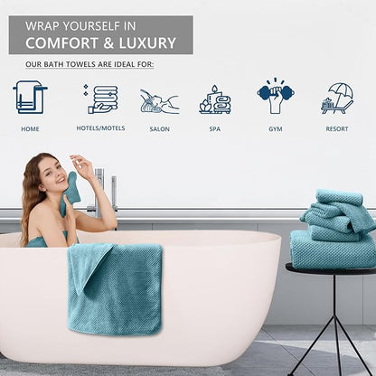 Extra Large Bath Towel Set of 4, Oversized Bath Sheet Super Soft Highly