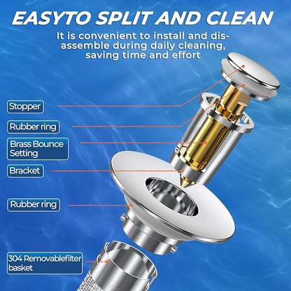Sink Stopper Hair Catcher, Pop-up Sink Drain Strainer