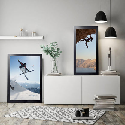 KTKDE 16x24 Picture Frame Wooden Black,Poster Frames with Polished Plexiglass, Wall Hanging Large Studio Gallery Photo Frames Decorating for Minimalist Style Suitable,Any style Best gift