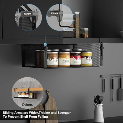2Pack Under Shelf Basket Organizer, Adjustable Hanging Holder