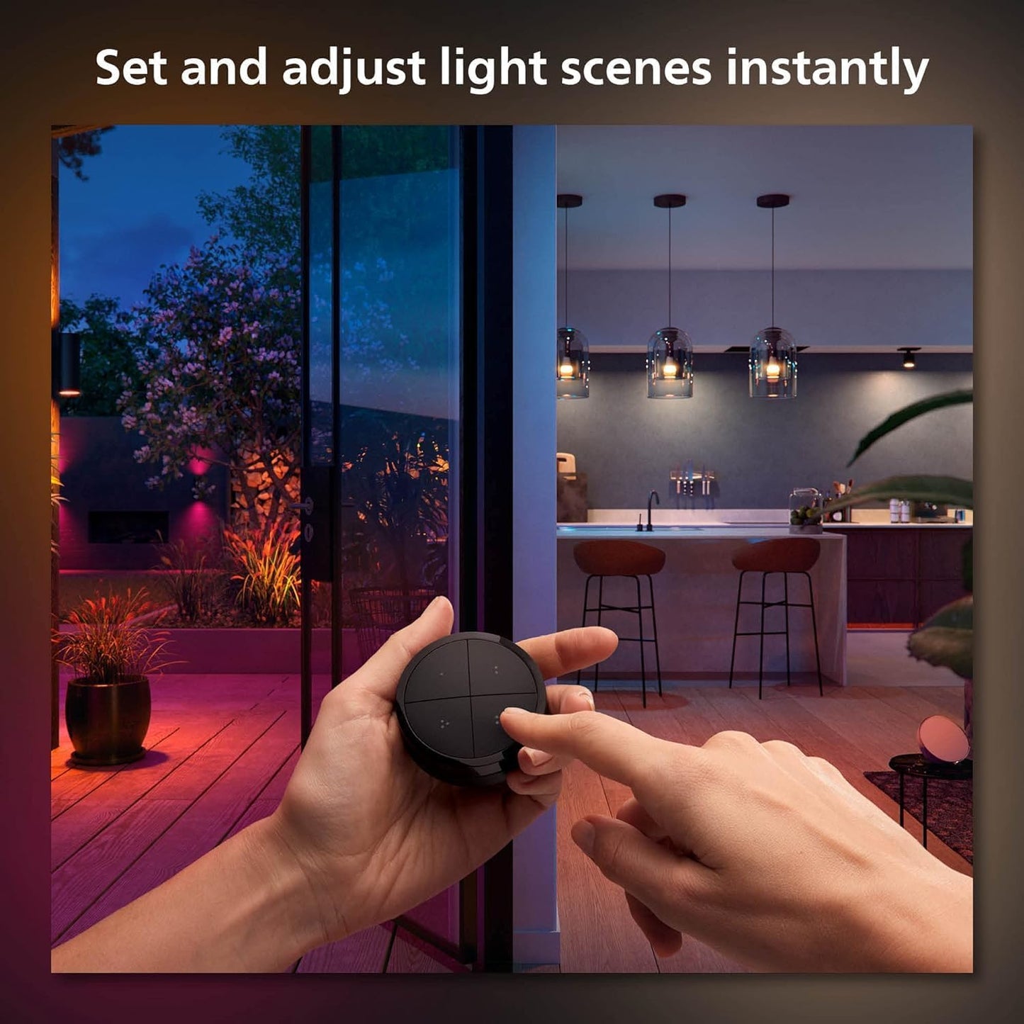 Philips Hue Wall Tap Dial Light Switch, Portable, White - 1 Pack - Requires Hue Lights and Hue Bridge - Smart Home - Easy, No-Wire Installation