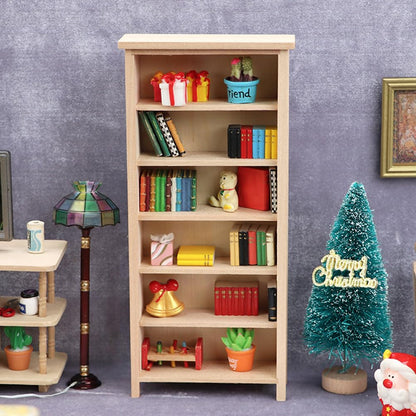 Homoyoyo Doll House Model Doll Storage Cabinet 1 12 Scale Wooden Bookshelf Miniature Wood Furniture Wood Decor Mini Furniture Doll House Furniture Small Wooden Bookshelf Mini House Supply (Pack of 2)