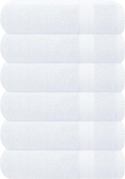 GLAMBURG Ultra Soft 6-Piece Hand Towel Set 16x28-100% Ringspun Cotton