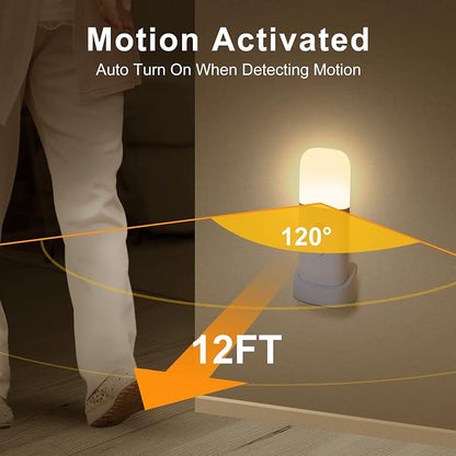 YELKO Motion Sensor Night Lights, Rechargeable nightlights Battery Operated, Dimmable Table lamp with 5 Levels Brightness Adjustable, Cordless Dimmable LED Nursery Night Lights for Home(Cool White)