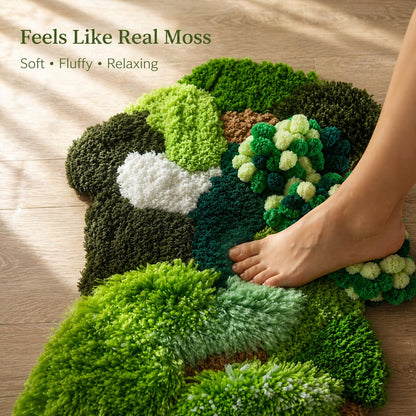 beausougon DIY 3D Moss Rug Latch Hook Kit, Forest Greenery Carpet Making with Color Printed Canvas, Multi-Texture Yarn & Tools, Handmade Tufting Embroidery Art for Beginners & Adults