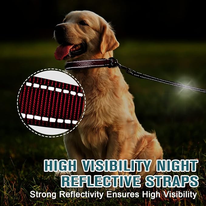 Dog Collar for Medium Small Large Dogs Reflective with Leash,Collar and Leash for Dogs,Soft Neoprene Padded 2 Pack(Pink,S)
