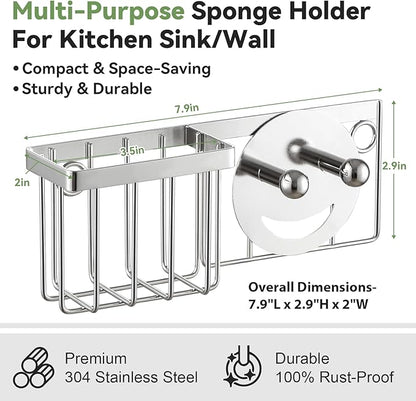 Sponge Holder for Kitchen Sink, Sponge Caddy for Scrub Daddy / Scrub Mommy