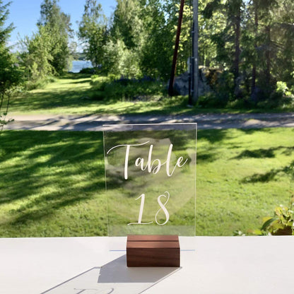 UNIQOOO 5 Pack Place Card Holders | Rustic Walnut Wood Escort Cards Display Stands | Table Number Sign & Photo Stand | Perfect for Retail Shop Cafe Home Wedding Dinner Party Events Decoration