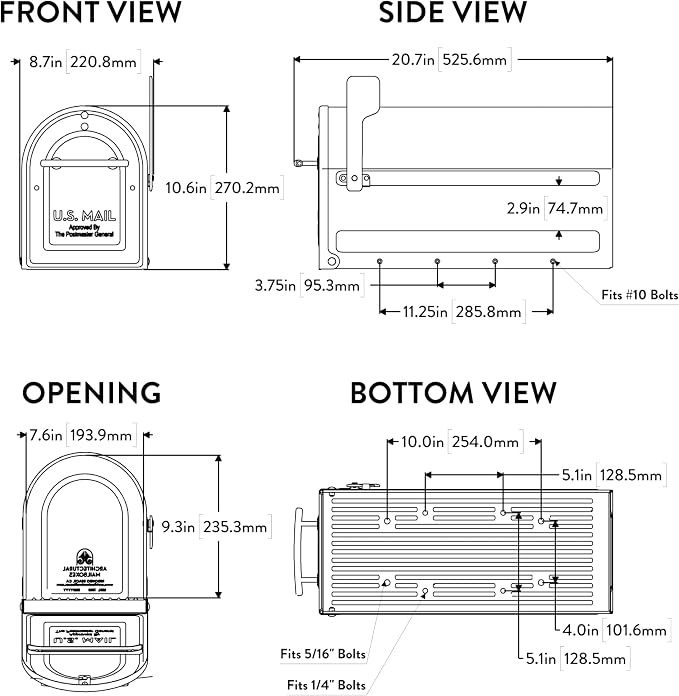Architectural Mailboxes 7900-7B-SR-10 Boulder Postmount Mailbox, Large, Black