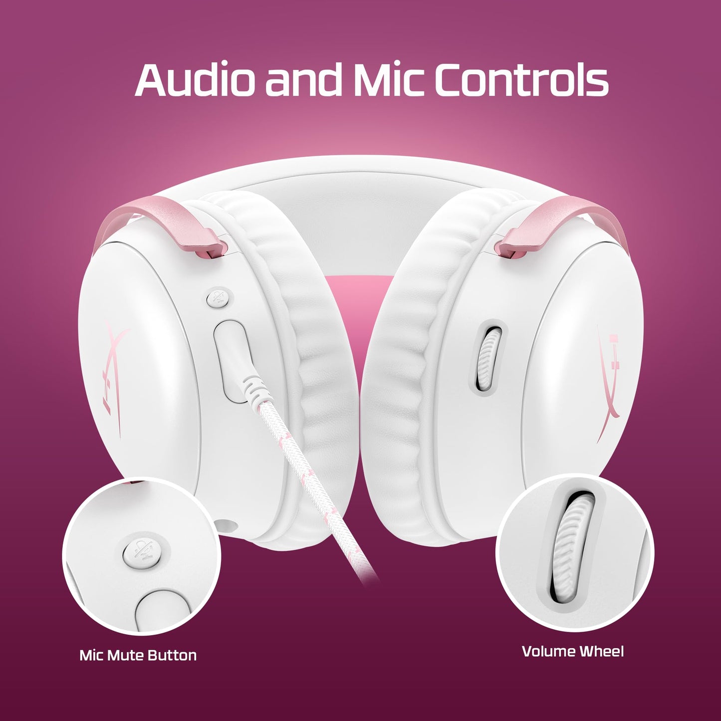 HyperX Cloud III – Wired Gaming Headset, PC, PS5, Xbox Series X|S, Angled 53mm Drivers, DTS, Memory Foam, Durable Frame, Ultra-Clear 10mm Mic, USB-C, USB-A, 3.5mm – Pink